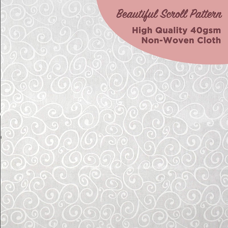 J&A Homes White Wedding Aisle Runner - Professional-Grade Nylon, Includes Tape Double-Sided Adhesive - Disposable Scroll Pattern Runner Great for Indoor or Outdoor Weddings, Prom, Parties - Image 3